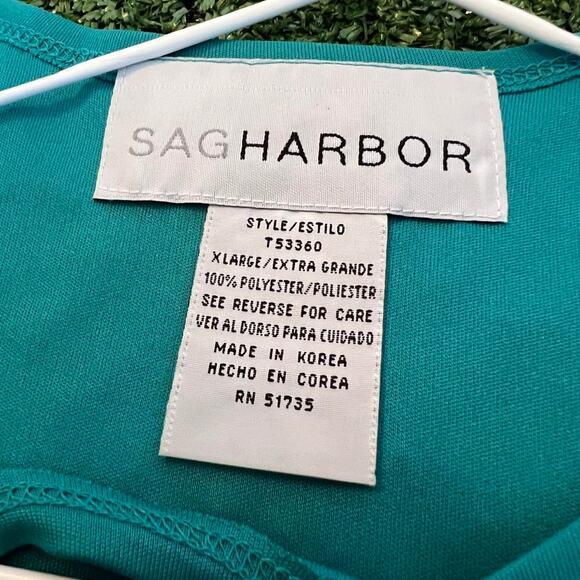 Blue Teal Sag Harbor sleeveless blouse tank top size XL - Picture 2 of 3